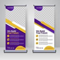 rollup corporativo o plantilla de diseño de banner x vector