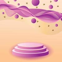 mockup background, 3d podium background with colorful lines and circles for product display vector