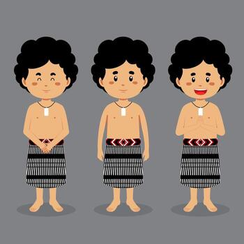 Austraulian Character with Various Expression vector