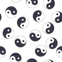 seamless pattern of hand drawn doodle sketch Yin Yang symbol isolated on white background vector