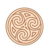 Trixel, a Slavic symbol decorated with an ornament in a wreath of Scandinavian weaving. Beige trendy design vector