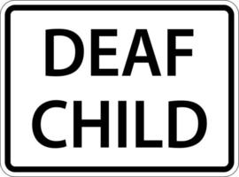 signo de niño sordo sobre fondo blanco vector