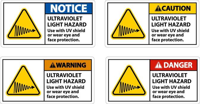 Ultraviolet Light Hazard Label On White Background vector