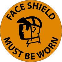 Warning Face Shield Must Be Worn Sign On White Background vector