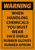 Warning Handling Chemicals Sign On White Background vector