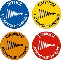 Ultraviolet Light Hazard Label On White Background vector