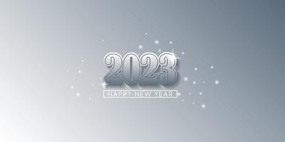 Diseño de fondo de vector de año nuevo 2023 con color gris