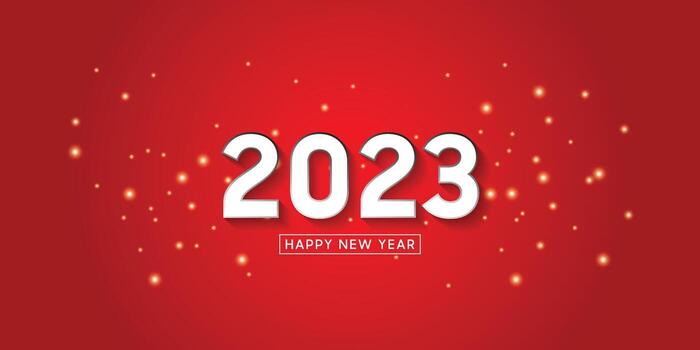 2023 new year red and white number background design vector