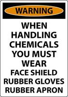 Warning Handling Chemicals Sign On White Background vector