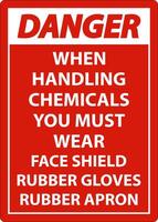 Danger Handling Chemicals Sign On White Background vector