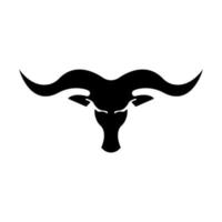 black bull's head icon logo vector