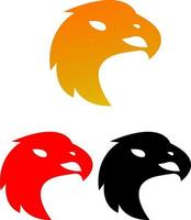 bird's head with three color logo vector