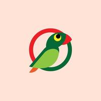 bird vector illustration with simple circle