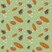 A branch of a Christmas tree with a cone. Vector color graphics. Texture pattern. Suitable for printed products on paper and fabric.
