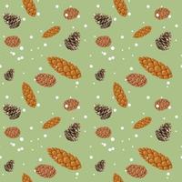 A branch of a Christmas tree with a cone. Vector color graphics. Texture pattern. Suitable for printed products on paper and fabric.