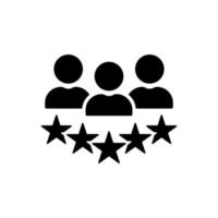 Experience Qualification Team Black Icon. Satisfaction User Customer Service Review Silhouette Pictogram. Good Quality Happy Client High Quality Icon. Isolated Vector Illustration.