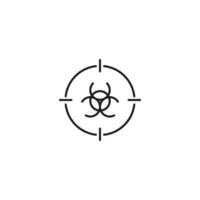 Simple black and white illustration perfect for web sites, advertisement, books, articles, apps. Modern sign and editable stroke. Vector line icon of International hazard sign inside target