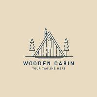 cabin line art logo, icon and symbol, vector illustration design