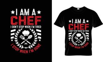 diseño de camisetas de chef, eslogan de camisetas de chef y diseño de ropa, tipografía de chef, vector de chef, ilustración de chef