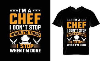 diseño de camisetas de chef, eslogan de camisetas de chef y diseño de ropa, tipografía de chef, vector de chef, ilustración de chef