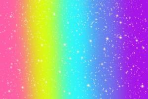 Abstract fantasy rainbow unicorn background. Holographic background with magic sparkles, stars. photo