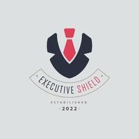 diseño de plantilla de logotipo de corbata de ropa de escudo ejecutivo para marca o empresa y otros vector