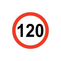 Traffic sign speed limit number one hundred twenty. vector