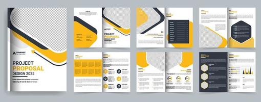 Company profile brochure template layout design or multipage business brochure design and project proposal layout vector