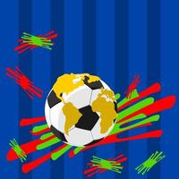 Editable Splashes and Map on Ball Vector Illustration With Blue Lines for Text Background About Football Sport