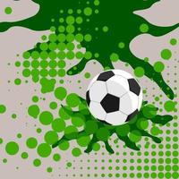 ilustración de vector de puntos de semitono verde abstracto editable para fondo de texto sobre deporte de fútbol