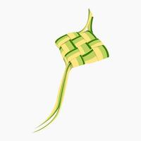 ilustración de vector de ketupat indonesio o malasio de estilo plano aislado editable para el concepto de día eid con melayu y tema de cultura javanesa