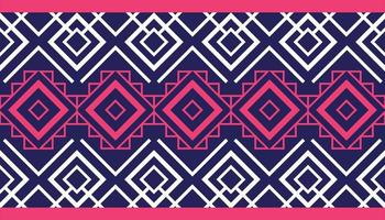 Geometric ethnic pattern seamless for background or wallpaper. Vector illustration. Design for carpet, wrapping, fabric, textile and more. Pink and blue