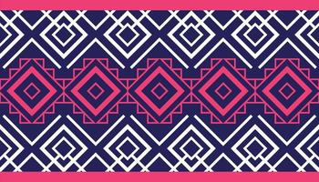 Geometric ethnic pattern seamless for background or wallpaper. Vector illustration. Design for carpet, wrapping, fabric, textile and more. Pink and blue