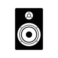 silueta de altavoz. elementos de diseño de iconos en blanco y negro sobre fondo blanco aislado vector