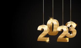 Diseño de fondo de feliz año nuevo 2023. tarjeta de felicitación, pancarta, póster. ilustración vectorial