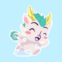 cute dragon drawing cartoon, dragon sticker vector