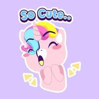 cute unicorn doodle sticker, unicorn illustration vector