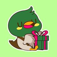 cute little mallard duck vector illustration