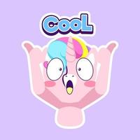 cute unicorn doodle sticker, unicorn illustration vector