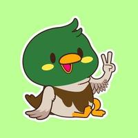 cute little mallard duck vector illustration