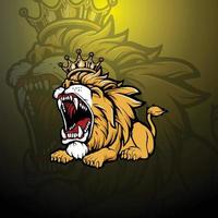 Lion gamer mascot logo design vector illustration