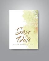 Save the date with watercolor background. Design for your invitation. vector