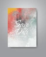 Save the date with watercolor background. Design for your invitation. vector