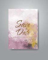 Save the date with watercolor background. Design for your invitation. vector