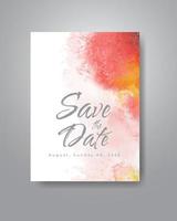 Save the date with watercolor background. Design for your invitation. vector