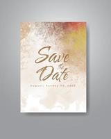 Save the date with watercolor background. Design for your invitation. vector