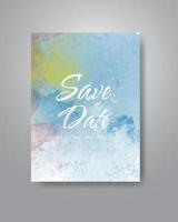 Save the date with watercolor background. Design for your invitation. vector