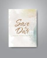 Save the date with watercolor background. Design for your invitation. vector