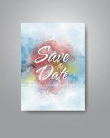 Save the date with watercolor background. Design for your invitation. vector