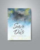 Save the date with watercolor background. Design for your invitation. vector